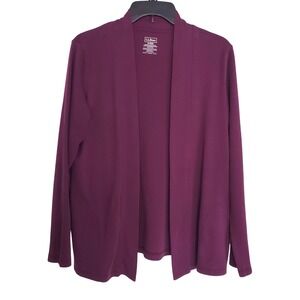 L.L.Bean Purple Supima Cotton Open Front Cardigan Causal Cottage‎ Sustainable Sm